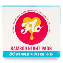 FLO Natural Bamboo Night Pads Megapack - Pack of 80