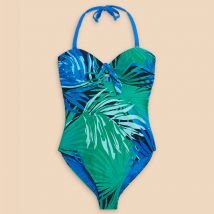 White Stuff Recycled Belle Bandeau Swimsuit - Green