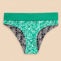 White Stuff Recycled Reversible Fold Down Bikini Bottom - Green