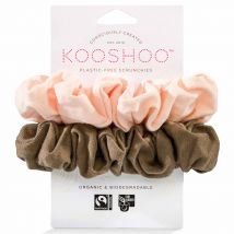Kooshoo Plastic Free Scrunchies - Blush Walnut - Pack of 2