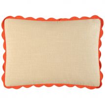 Ian Snow Cream Rectangle Cushion Cover - Orange Trim