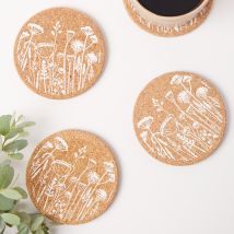 LIGA Cork Coaster - Flowers - Set of 4