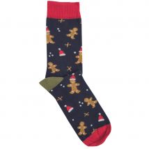 Doris & Dude Navy Gingerbread Bamboo Socks - UK 7-11