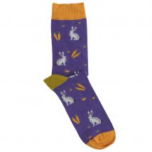 Doris & Dude Purple Rabbit Bamboo Socks - UK 3-7
