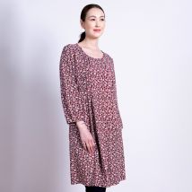 Nomads Pintuck Tunic Dress - Scarlet