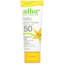 Alba Botanica Baby Sheer Mineral Fragrance Free Sunscreen Lotion - SPF 50 - 89ml