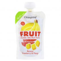 Clearspring Fruit Puree - Banana  Strawberry & Mango - 100g