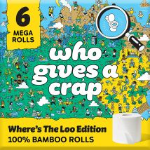 Who Gives a Crap Where's The Loo? Limited Edition Extra Soft Bamboo Toilet Tissue - 6 Mega Rolls