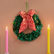 Recycled Sari Green Wreath - Small