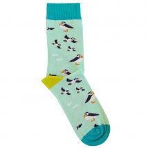 Doris & Dude Blue Puffin Bamboo Socks - UK 7-11