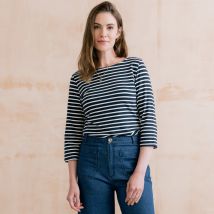 Lily & Me Monica 3/4 Stripe Top - Navy
