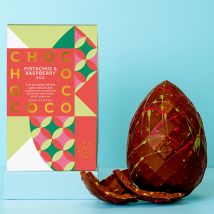 Chococo Dark Chocolate Pistachio and Raspberry Egg - 175g