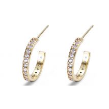 Cubic Zirconia Silver Plated Round Earring Studs