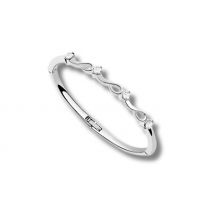 Swarovski Elements 18K White Gold Plated Four Stone Bangle - 1, 2 or 3 Pack