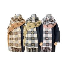 Flower Icons Chequered Scarf - 3 Colours