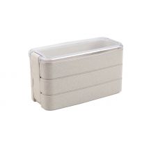 3-Layer Microwavable Lunch Box With Cutlery - 4 Colours