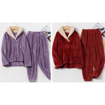 2-Piece Winter Teddy Fleece Pyjama Set - 3 Colours & 3 Sizes