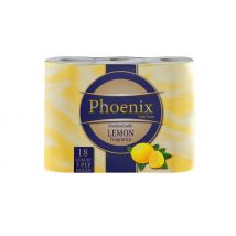 18, 45, or 90 Rolls Phoenix Quilted 3 Ply Lemon Fragranced Toilet Rolls - From As Little As 24p Per Roll!
