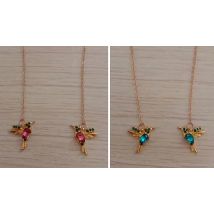 Long Chain Jewelled Birds Earrings - 2 colours