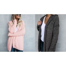 Fluffy Hooded Cardigan - 4 Colours & 4 Sizes