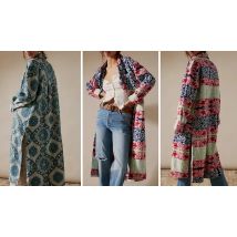 Boho Style Single-Breasted Longline Jacket - 2 Colours, 5 Sizes!