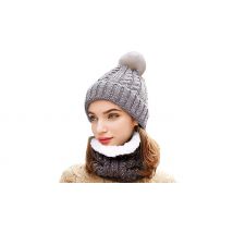 Knitted Pom Pom Beanie & Neck Warmer - 3 Colours
