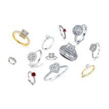 Set of 14 Mystery Rings With Gift Pouch - 5 Sizes