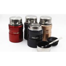 500ml Stainless Steel Thermal Mug with Folding Spoon - 4 Colours