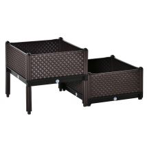 2-Piece Raised Garden Bed Planter