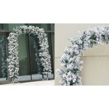 Indoor 8ft Flocked Snow Effect Christmas Tree Arch