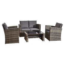 4-Piece Rattan Garden Furniture Sofa Set