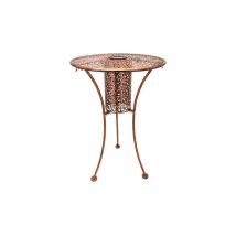 Bronze Metal Bistro Table with Solar LED Light