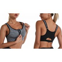 Breathable Front Zip Padded Sports Bra - 4 Colours & 5 Sizes