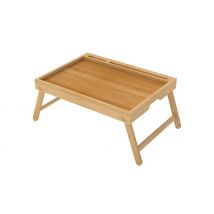 Foldable Bamboo Tray Table with Phone Holder