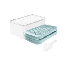 1 or 2-Layer Ice Cube Tray with Lid & Bin - 3 Colours