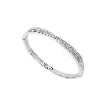 18k White Gold Plated Crossover Bangle Silver - Buy 1, 2 or 3!