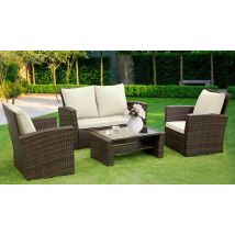 4-Seater Rattan Garden Furniture Chairs & Table Set