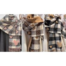 Checkered Mouse Silhouette Long Scarf - 3 Colours