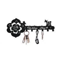 Metal Rose Wall-Hanging Key Holder