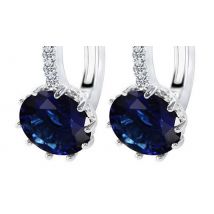 2.5ct Brilliant Cut Lab-Created Sapphire Rhodium-Plated Earrings