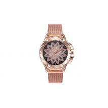 Rose Gold Flower Rhinestone Watch