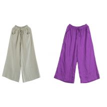 Wide Leg Cotton Linen Trousers - 7 Sizes & 4 Colours