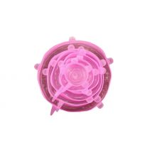6 Pack of Reusable Silicone Storage Lids - 4 Colours