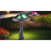 2-Pack of Solar-Powered Mushroom Garden Stake Lights