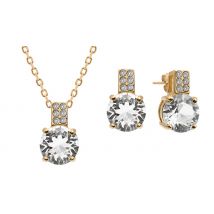 Crystal 18K Gold Plated Pendant & Earrings Set - 2 Colours