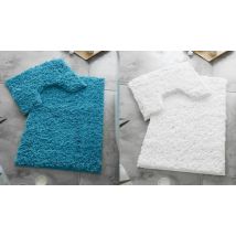 2-Piece Fluffy Microfibre Bath Mat Set - 9 Colours