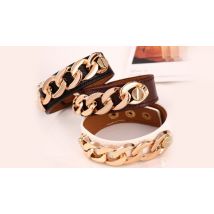 Faux-Leather Chain Cuff - 3 Colours