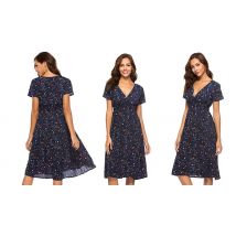 V-Neck Floral Summer Long Dress - 4 Colours & 5 Sizes