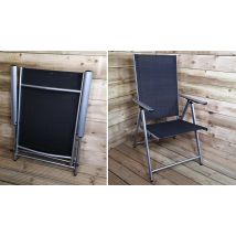 1 or 2 Reclining High-Back Folding Garden Chairs - 2 Colours