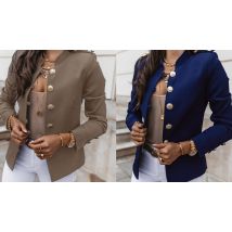 Women's Military Style Gold Button Jacket - 8 Colours & 5 Sizes